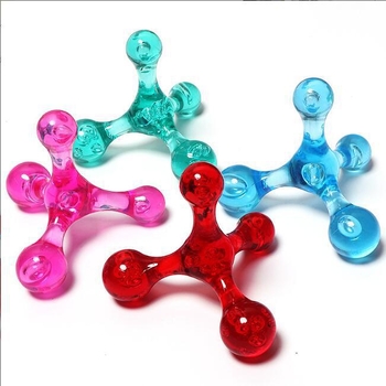 Ručni mini masažer s četiri kristalne kuglice za vrat, struk, noge i leđa – prijenosni plastični akupunkturni vibrator, 55 g