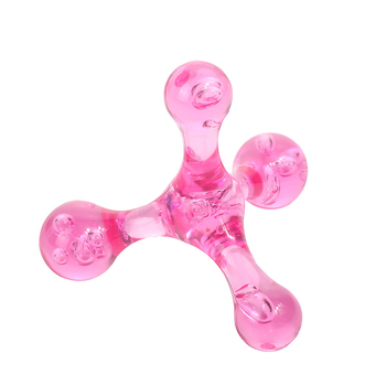 Ručni mini masažer s četiri kristalne kuglice za vrat, struk, noge i leđa – prijenosni plastični akupunkturni vibrator, 55 g