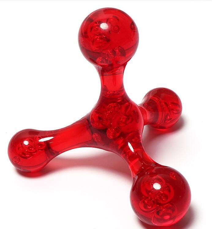 Ručni mini masažer s četiri kristalne kuglice za vrat, struk, noge i leđa – prijenosni plastični akupunkturni vibrator, 55 g