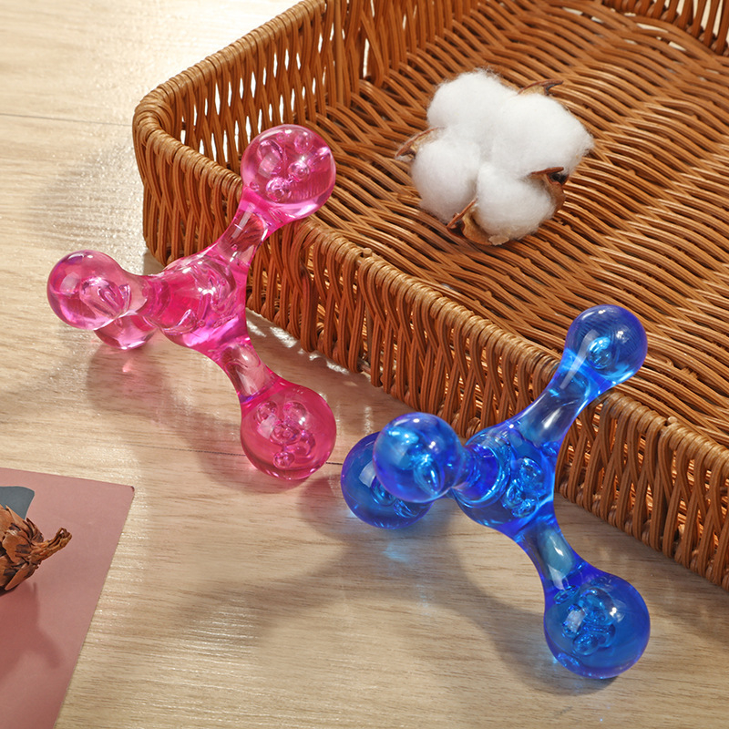 Ručni mini masažer s četiri kristalne kuglice za vrat, struk, noge i leđa – prijenosni plastični akupunkturni vibrator, 55 g