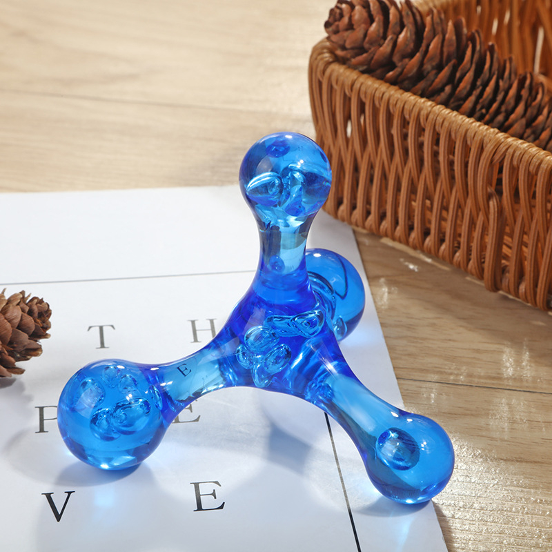 Ručni mini masažer s četiri kristalne kuglice za vrat, struk, noge i leđa – prijenosni plastični akupunkturni vibrator, 55 g