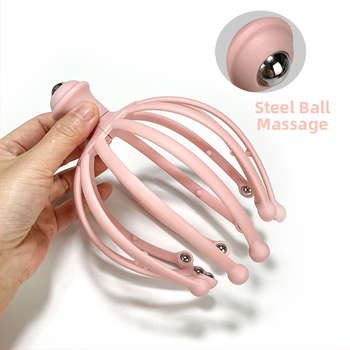 Glava masažera s odvojivim 12- i 18-kandži čeličnih kuglica za skalp, plastično kućište, 70–135 g, za masažu zdravlja