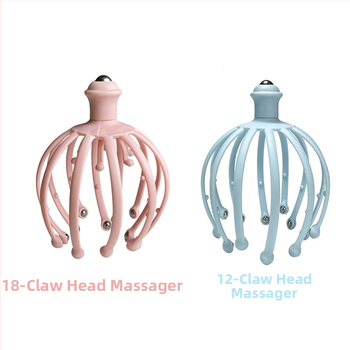 Glava masažera s odvojivim 12- i 18-kandži čeličnih kuglica za skalp, plastično kućište, 70–135 g, za masažu zdravlja