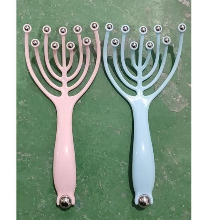 Glava masažera s odvojivim 12- i 18-kandži čeličnih kuglica za skalp, plastično kućište, 70–135 g, za masažu zdravlja