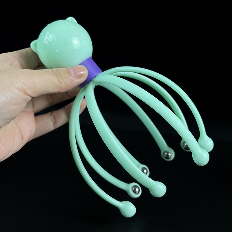 Glava masažera s odvojivim 12- i 18-kandži čeličnih kuglica za skalp, plastično kućište, 70–135 g, za masažu zdravlja