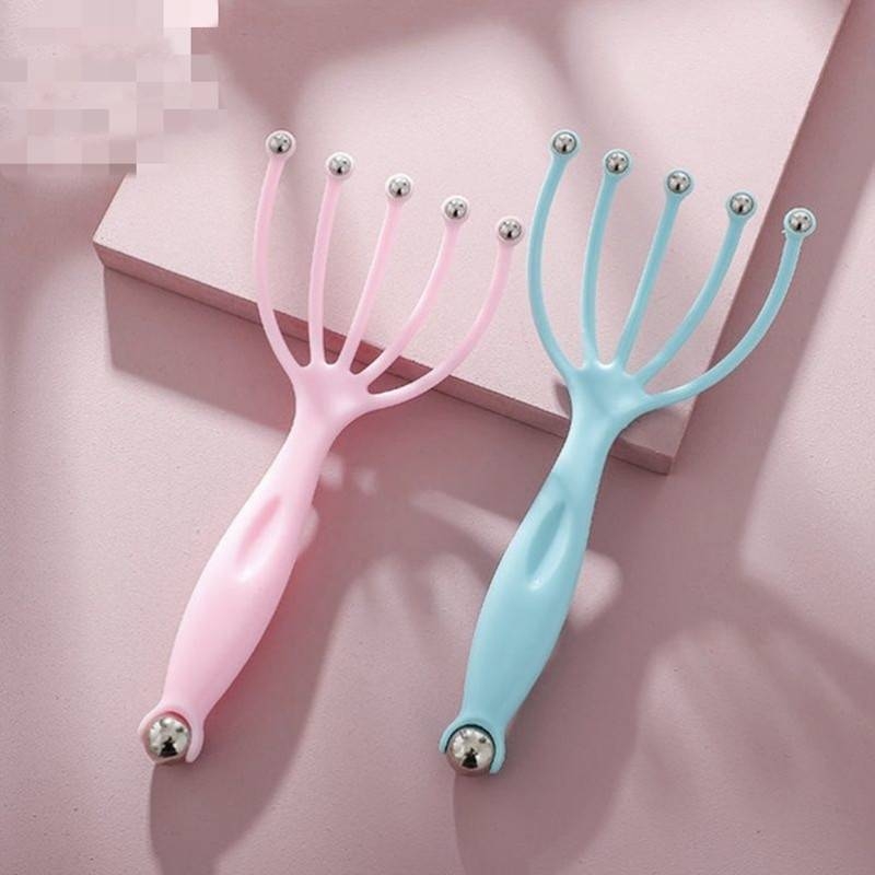 Glava masažera s odvojivim 12- i 18-kandži čeličnih kuglica za skalp, plastično kućište, 70–135 g, za masažu zdravlja