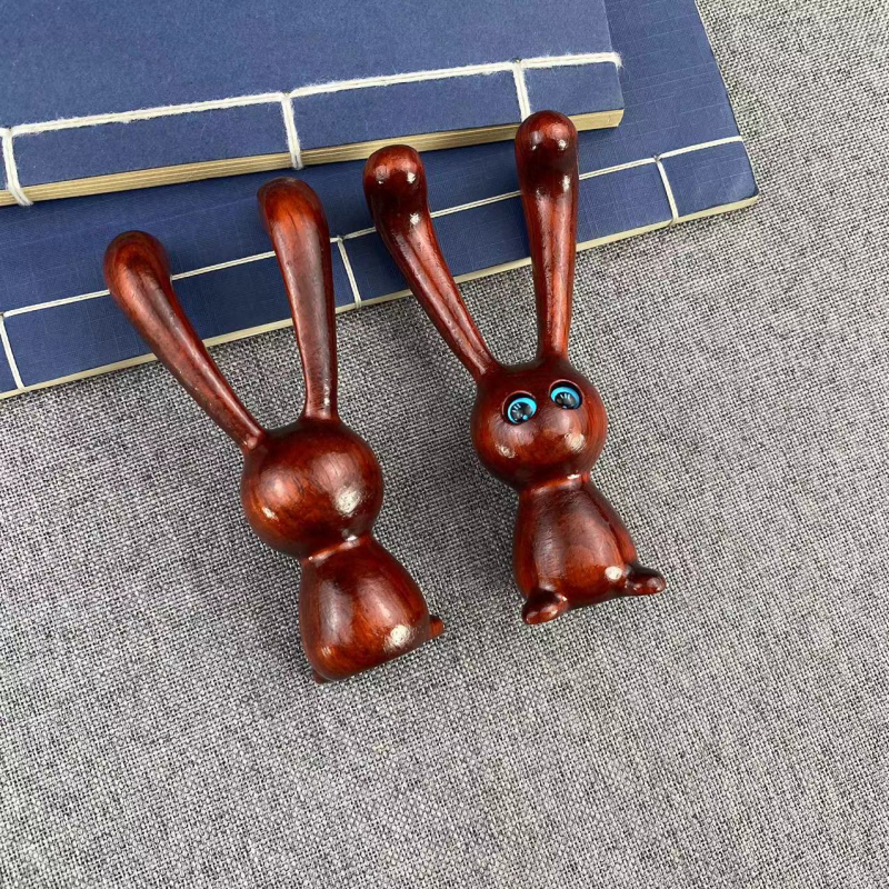 Drveni masažni alat za lice u obliku zeca, od ružnog drveta, modernog minimalističkog stila, ručni alat za podizanje kontura čeljusti i masiranje sljepoočnica