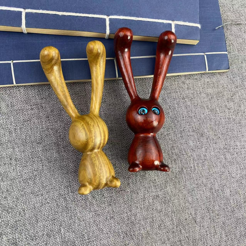 Drveni masažni alat za lice u obliku zeca, od ružnog drveta, modernog minimalističkog stila, ručni alat za podizanje kontura čeljusti i masiranje sljepoočnica