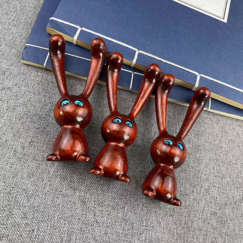 Drveni masažni alat za lice u obliku zeca, od ružnog drveta, modernog minimalističkog stila, ručni alat za podizanje kontura čeljusti i masiranje sljepoočnica