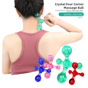 Χειροκίνητος κρυστάλλινος μασάζ ρολλέρ για ακουπρέσια σημεία – κυλινδρική μπάλα, υλικό PC, εργονομική λαβή, κατάλληλο για μασάζ υγείας και ομορφιάς, για ώμους, λαιμό, πλάτη και πέλτες