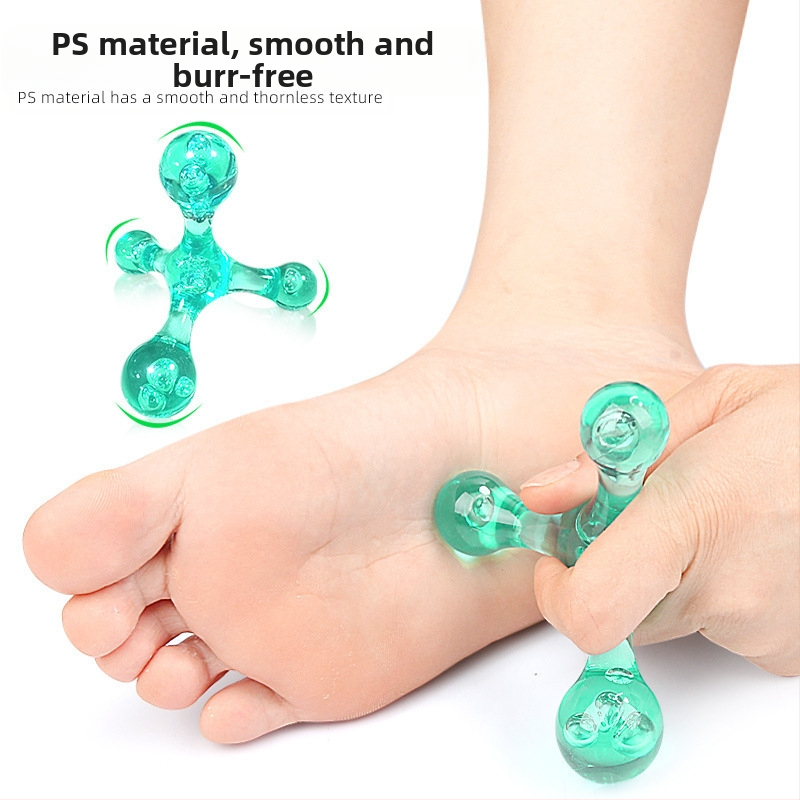 Ръчен кристален масажор-ролер за акупресия – цилиндрична топка, PC материал, дръжков дизайн, за рамене, шия, гръб и стъпала; подходящ за здравословен масаж и красота