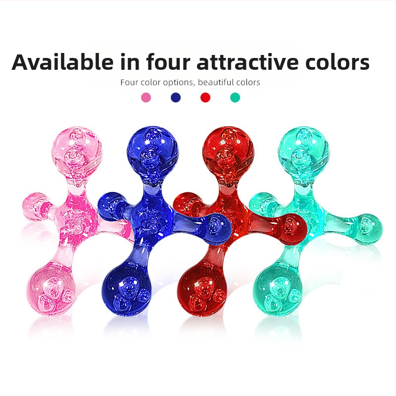 Ръчен кристален масажор-ролер за акупресия – цилиндрична топка, PC материал, дръжков дизайн, за рамене, шия, гръб и стъпала; подходящ за здравословен масаж и красота