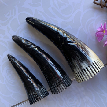 Масажен гребен за коса от рог с остри върхове, марка Weida, подходящ за здравословен масаж на скалпа