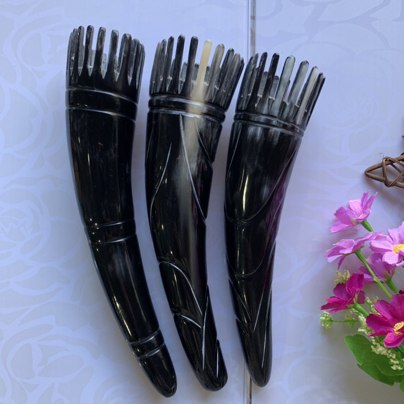 Масажен гребен за коса от рог с остри върхове, марка Weida, подходящ за здравословен масаж на скалпа