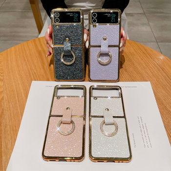 Защитен калъф за Samsung Zflip7/Zflip6 със 2-в-1 луксозен дизайн, изкуствена кожа и електроплакиране