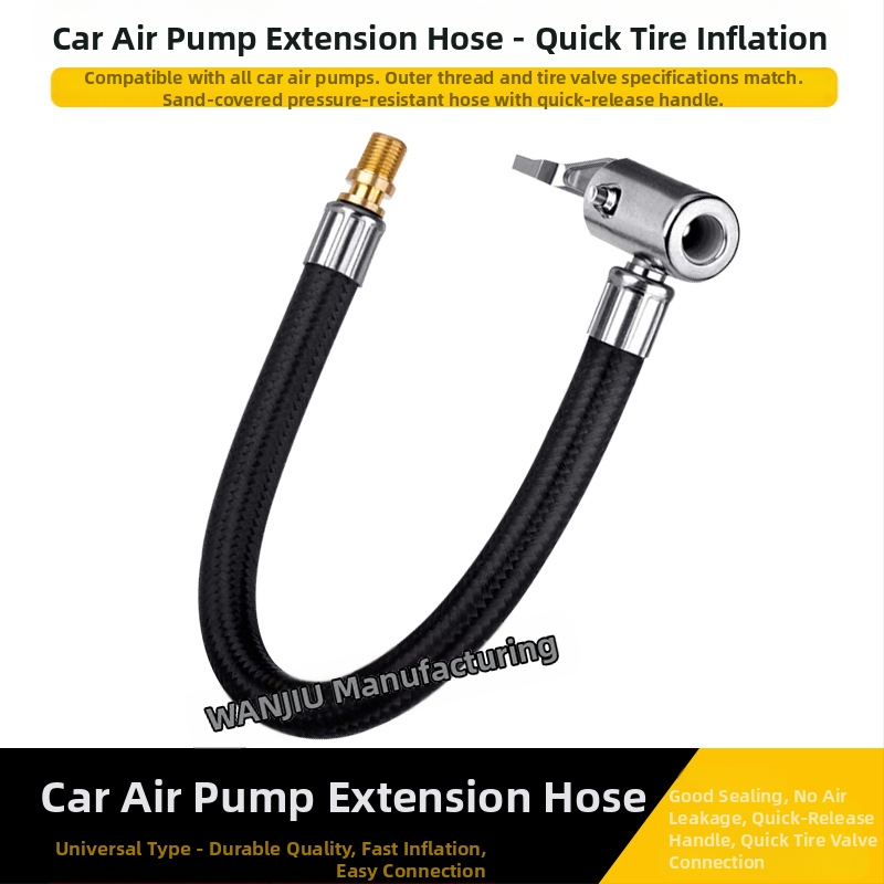 Transporto priemonės oro pūstuvas su pratęsiama žarna, variniu jungtimi ir metalo pūtimo galvute, vieno cilindro, 180W, 50 L/min, tinkamas automobiliui, dviraciui ir motociklui