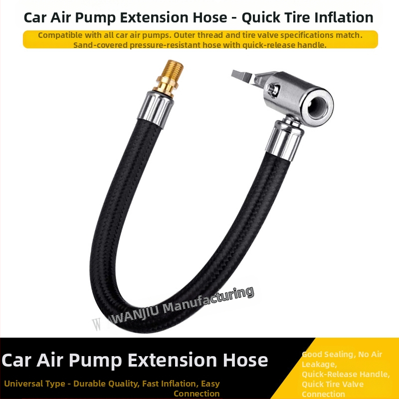 Transporto priemonės oro pūstuvas su pratęsiama žarna, variniu jungtimi ir metalo pūtimo galvute, vieno cilindro, 180W, 50 L/min, tinkamas automobiliui, dviraciui ir motociklui