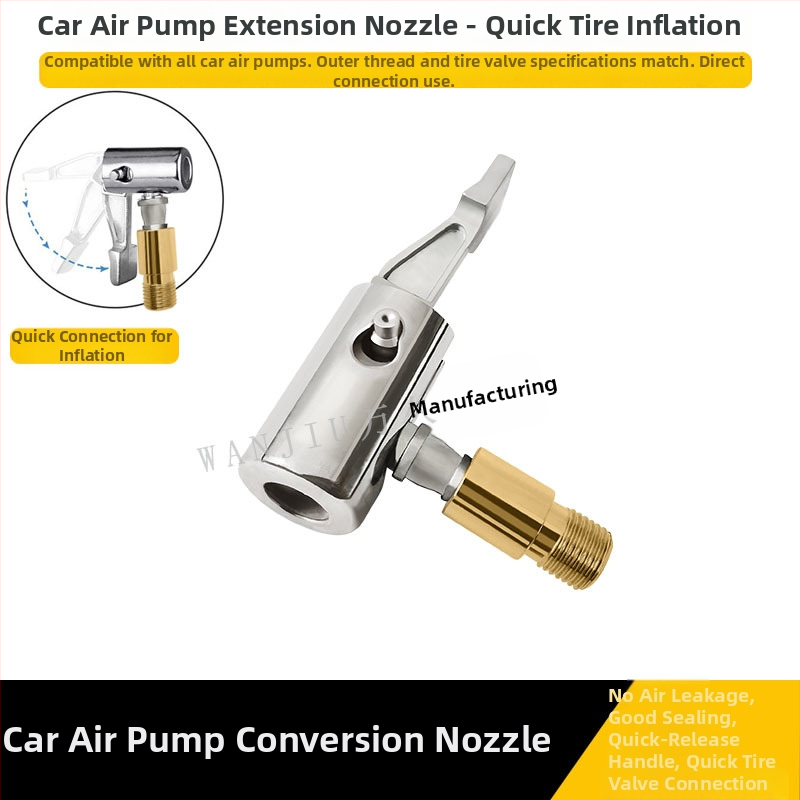 Transporto priemonės oro pūstuvas su pratęsiama žarna, variniu jungtimi ir metalo pūtimo galvute, vieno cilindro, 180W, 50 L/min, tinkamas automobiliui, dviraciui ir motociklui