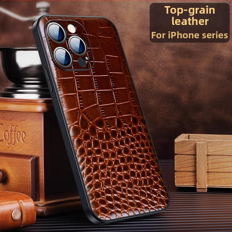 Kožené puzdro pre iPhone 15, 15 Pro, 15 Plus a 15 Pro Max, ochrana proti pádu, obchodný štýl