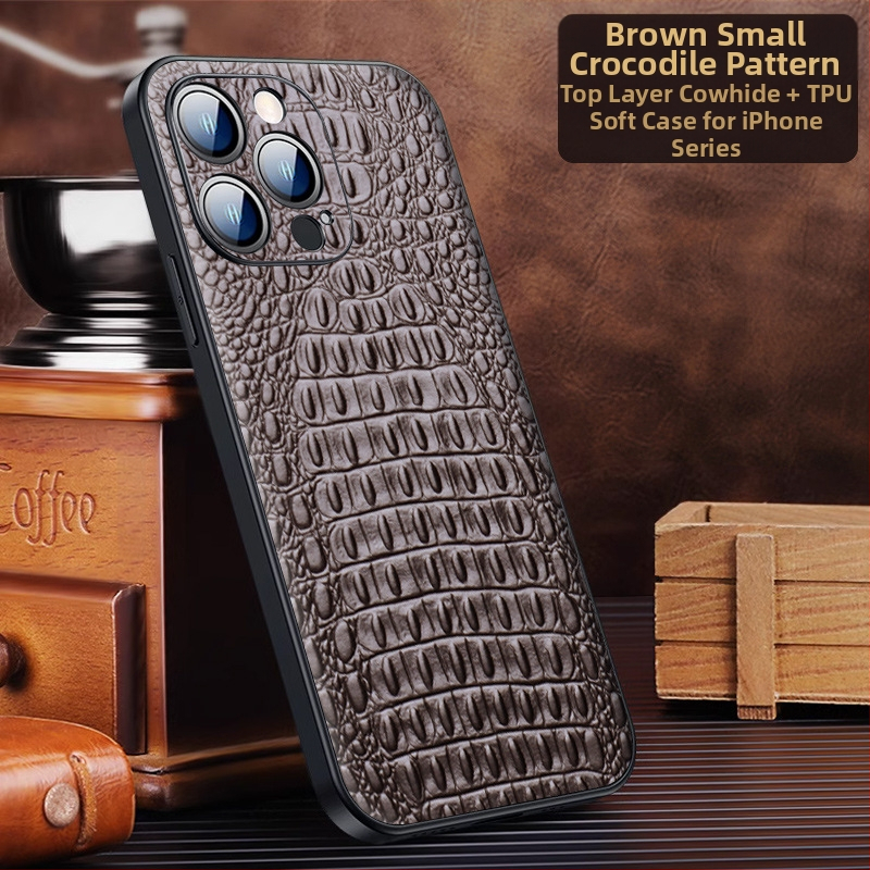 Ādas aizmugurējais vāciņš iPhone 15 Pro/Plus/Pro Max — izturīgs pret kritieniem, biznesa stils, no Wobiloo/Wabiro