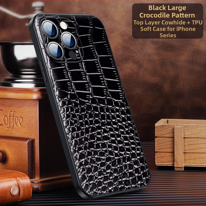 Ādas aizmugurējais vāciņš iPhone 15 Pro/Plus/Pro Max — izturīgs pret kritieniem, biznesa stils, no Wobiloo/Wabiro