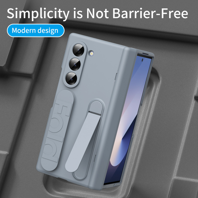 Carcasă Samsung Z Fold7 cu balam de tip hinge și suport invizibil, design all-in-one, material PC, protecție anti-cădere, protecție ecran integrată