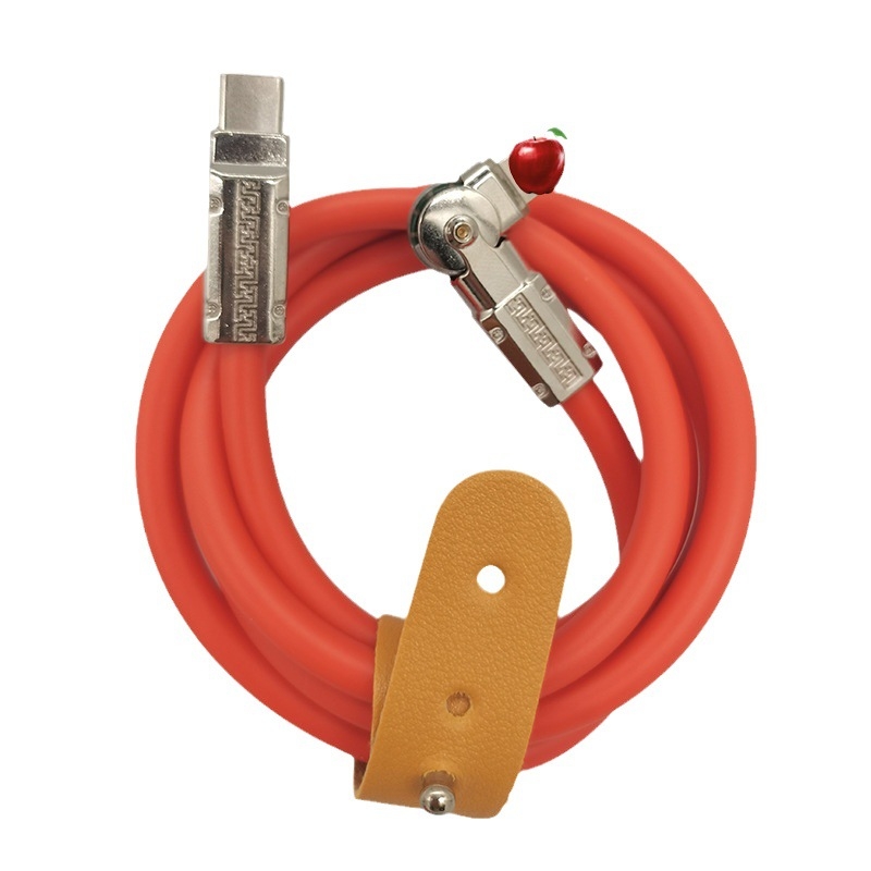 Kabel za podatke i napajanje s 180° okretom lakta, USB-C i Lightning, silikon, jedan izlaz, 80W max