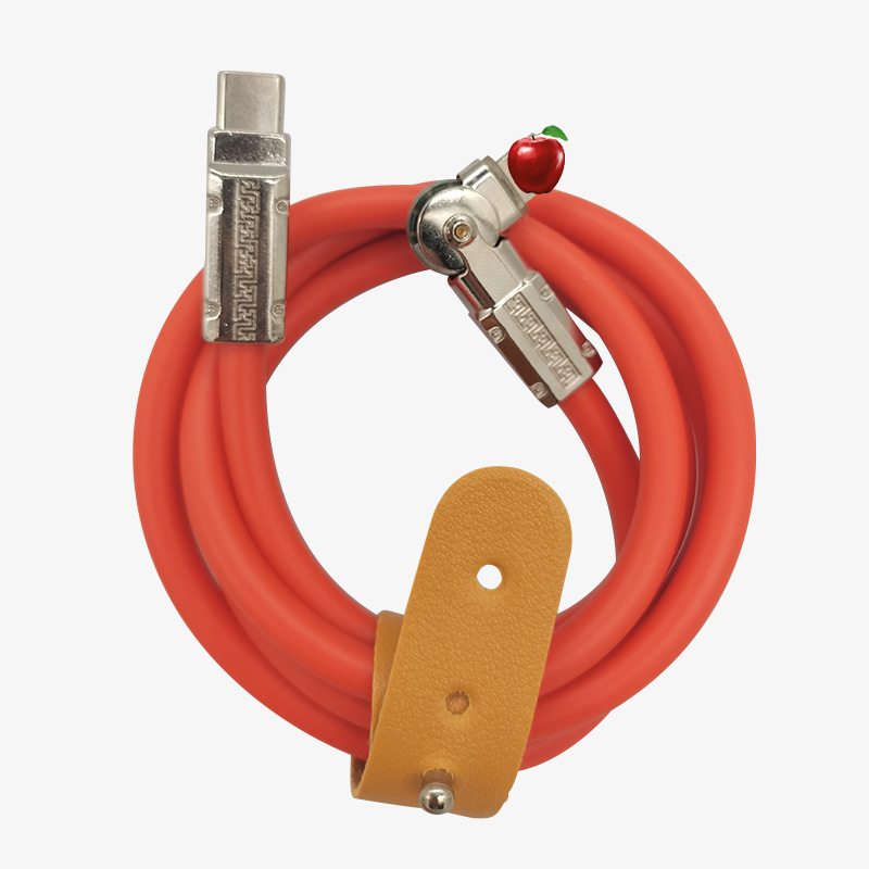 Kabel za podatke i napajanje s 180° okretom lakta, USB-C i Lightning, silikon, jedan izlaz, 80W max