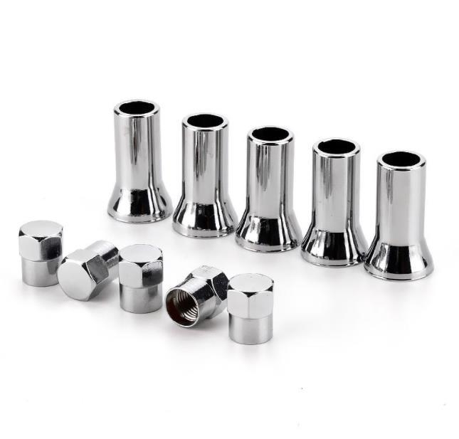 YINCHUANG Αλουμινένιο κάλυμμα βαλβίδας για χωρίς σωλήνα TR413C/TR414AC, Snap-on, εγκατάσταση με βίδωμα, 8v1 παγκόσμια συμβατότητα