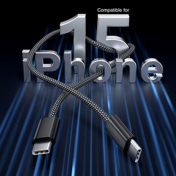 Macaron pleteni USB-C kabel za brzo punjenje, 60W, duljina 1–2 m, najlon prepleten