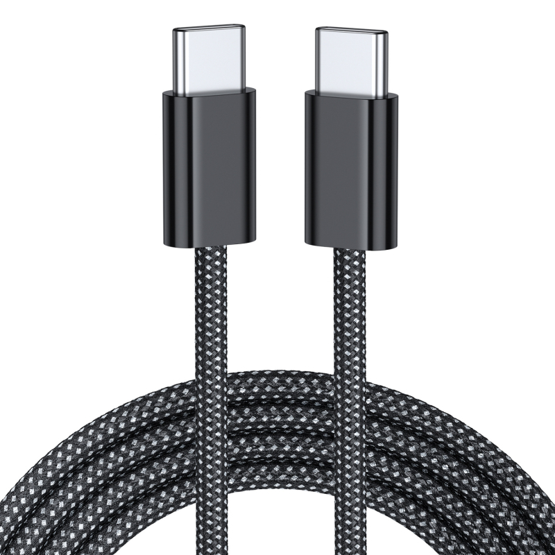 Macaron pleteni USB-C kabel za brzo punjenje, 60W, duljina 1–2 m, najlon prepleten