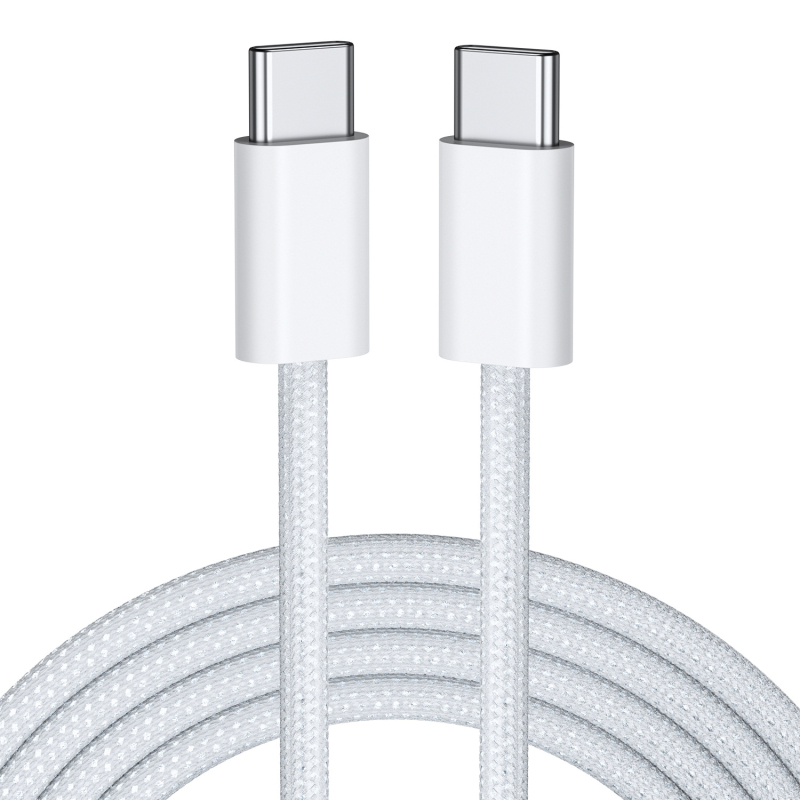 Macaron pleteni USB-C kabel za brzo punjenje, 60W, duljina 1–2 m, najlon prepleten