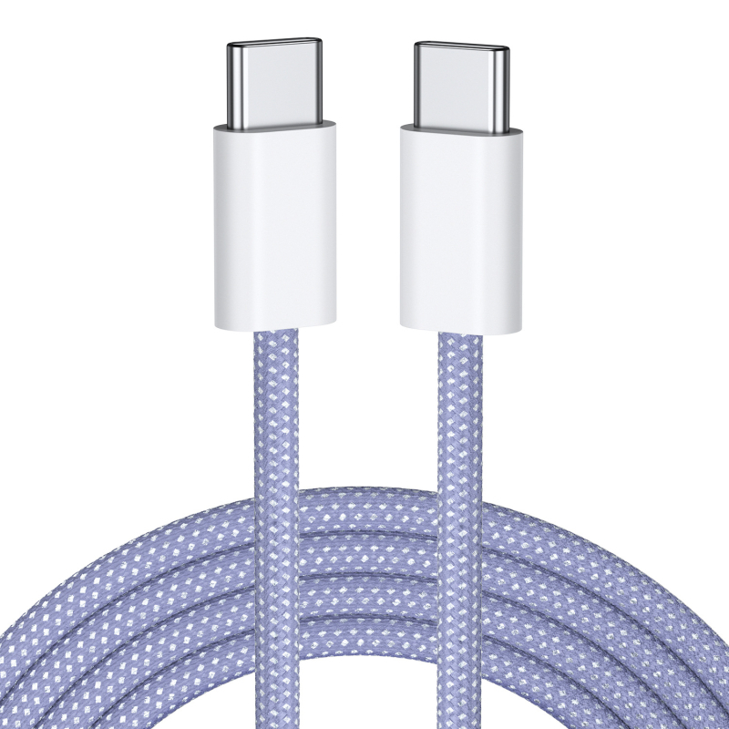 Macaron pleteni USB-C kabel za brzo punjenje, 60W, duljina 1–2 m, najlon prepleten