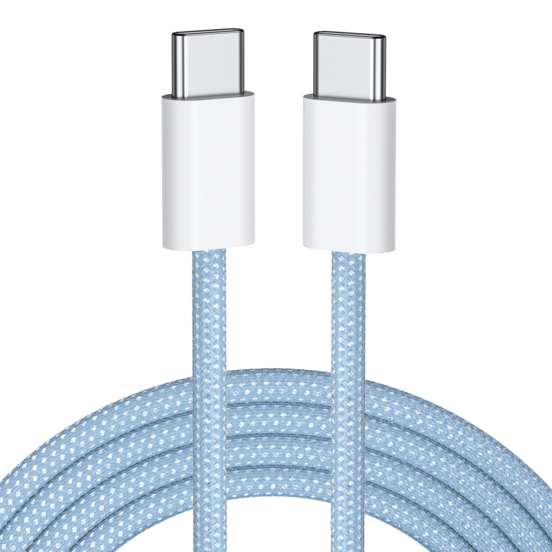 Macaron pleteni USB-C kabel za brzo punjenje, 60W, duljina 1–2 m, najlon prepleten