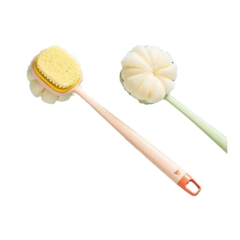 Διπλής όψεως βούρτσα μπάνιου με μακριά λαβή για απολέπιση και μασάζ στην πλάτη, Υλικό: Πολυπροπυλένιο (PP)