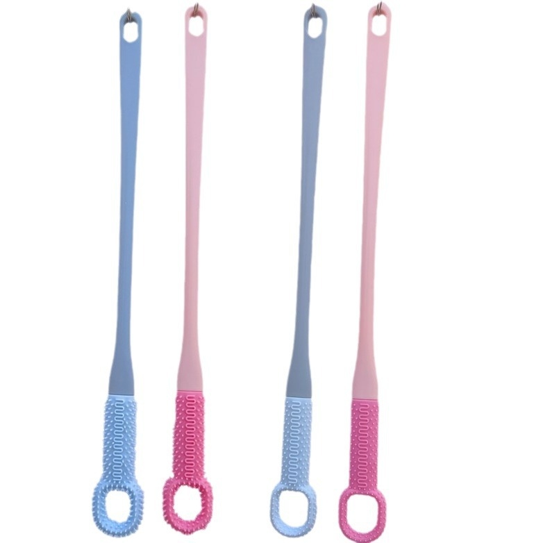 Četka za pranje stopala s dugim drškom, mekanim silikonim vlaknima za čišćenje između prstiju i eksfolijaciju mrtve kože