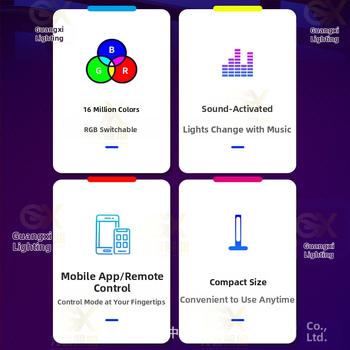RGB атмосфера лампа за спалня и бюро, киберпънк стил, USB захранване, APP управление