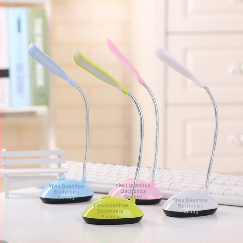 Настолна лампа за защита на очите, сгъваема мини лампа за учене с пластмасов абажур, осветление ниво AA, CRI 80–89, ≤36V, 360° въртене