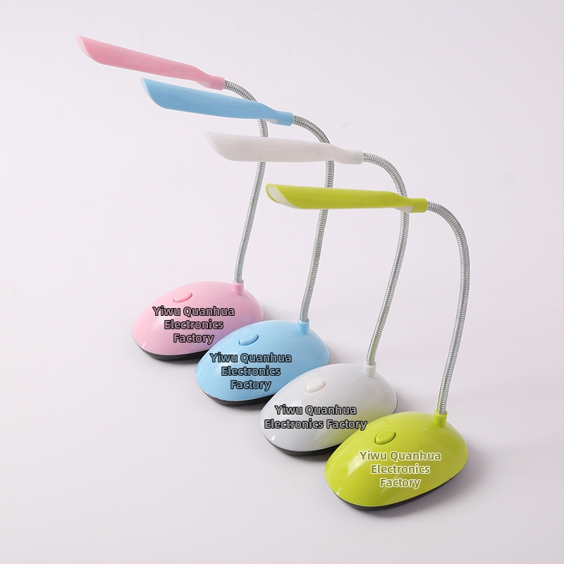 Настолна лампа за защита на очите, сгъваема мини лампа за учене с пластмасов абажур, осветление ниво AA, CRI 80–89, ≤36V, 360° въртене