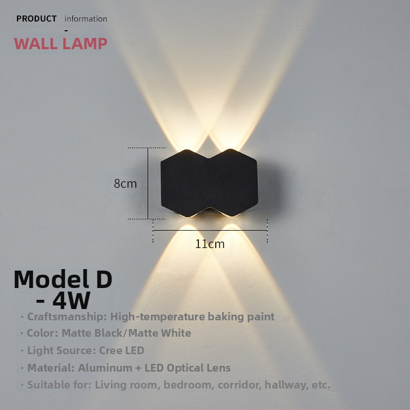 Išorinė LED dviejų galvų sieninė lempa, atspari vandeniui IP65, aliuminio korpusas, 220V, modelis 1083