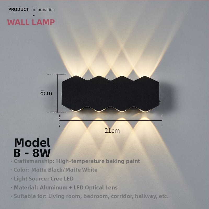 Išorinė LED dviejų galvų sieninė lempa, atspari vandeniui IP65, aliuminio korpusas, 220V, modelis 1083