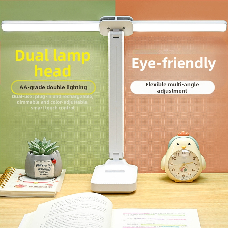 Настолна LED лампа с презареждаща се батерия, сгъваема за четене, защита на очите, сензорно управление, нощно осветление