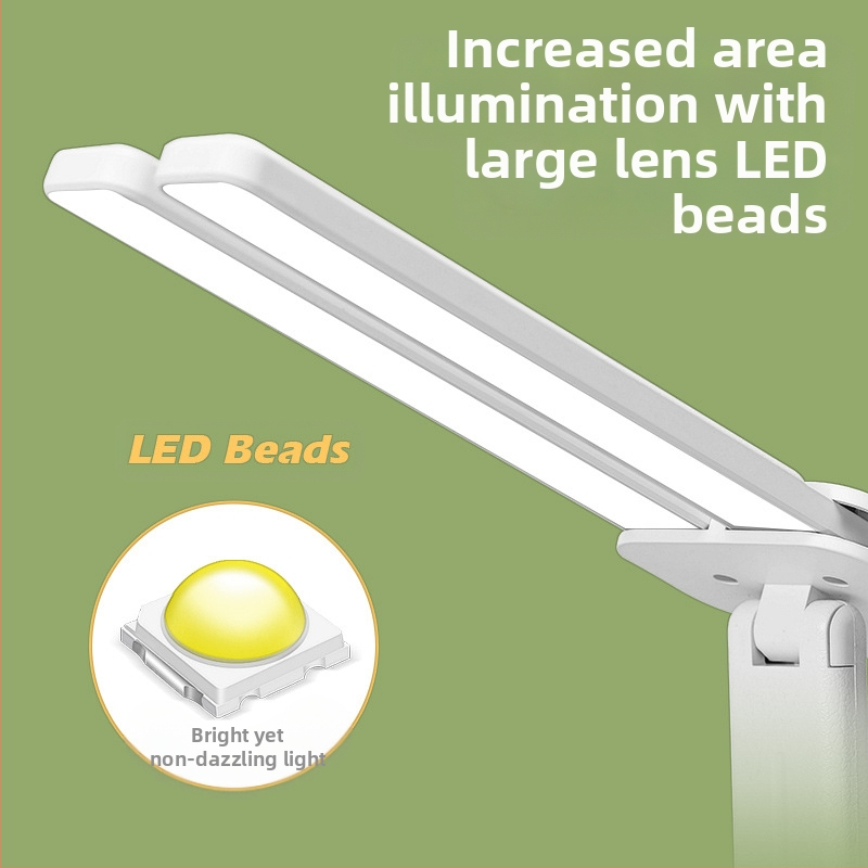 Настолна LED лампа с презареждаща се батерия, сгъваема за четене, защита на очите, сензорно управление, нощно осветление