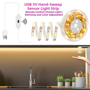 Monochrominė USB 5V LED juosta su 2835 LED, 60 LED, spindulio kampas 120°, vandeniui atspari