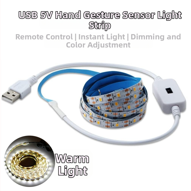 Monochrominė USB 5V LED juosta su 2835 LED, 60 LED, spindulio kampas 120°, vandeniui atspari