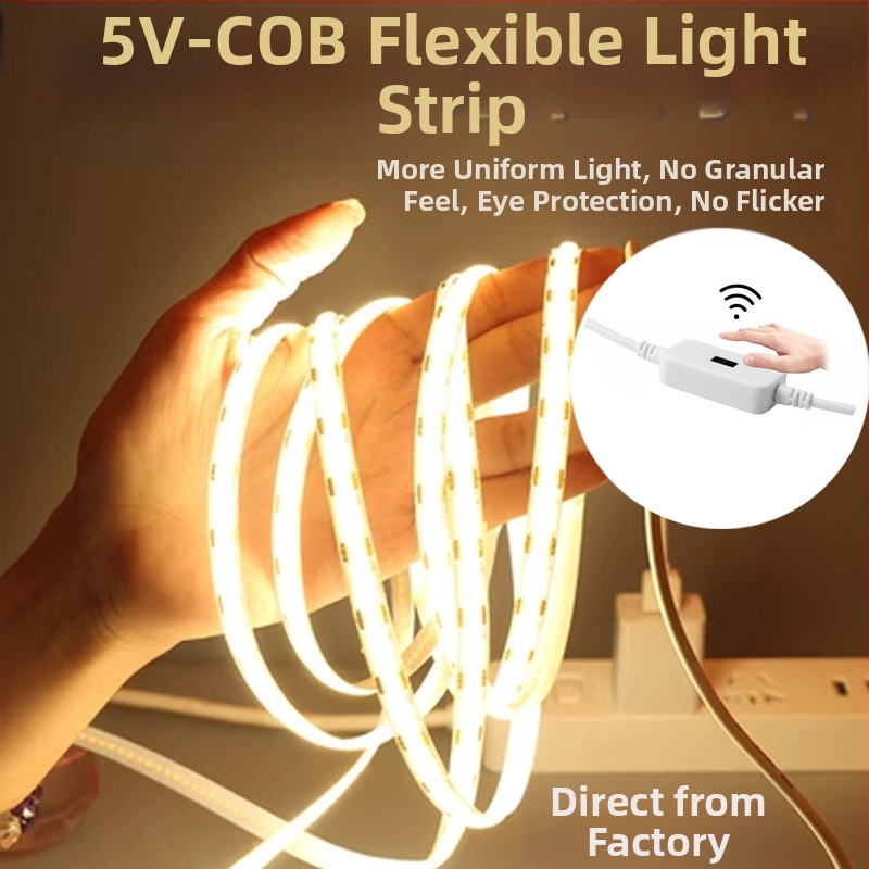 Monochrominė USB 5V LED juosta su 2835 LED, 60 LED, spindulio kampas 120°, vandeniui atspari