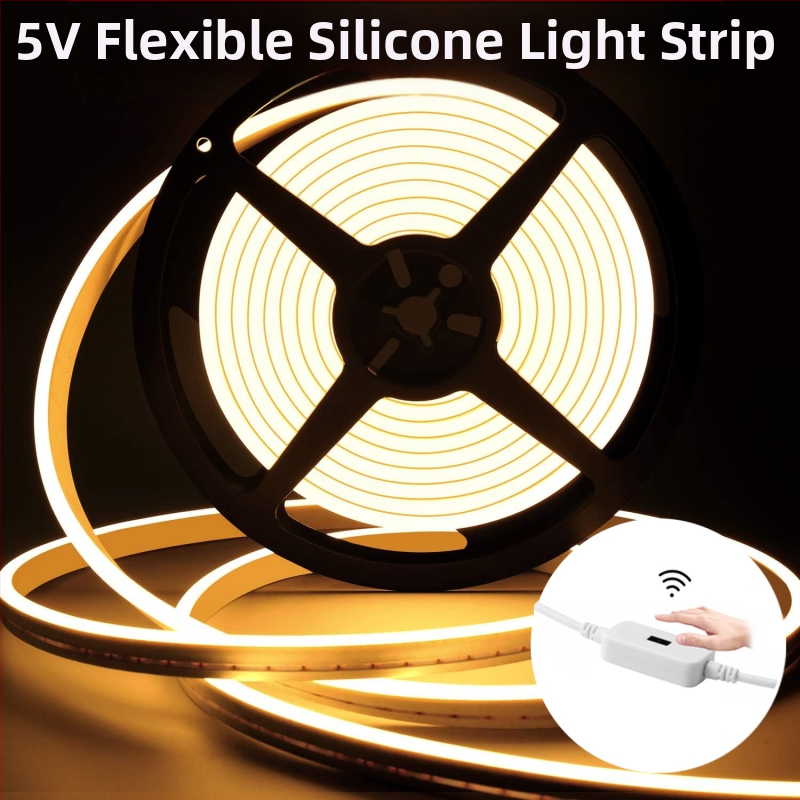 Monochrominė USB 5V LED juosta su 2835 LED, 60 LED, spindulio kampas 120°, vandeniui atspari