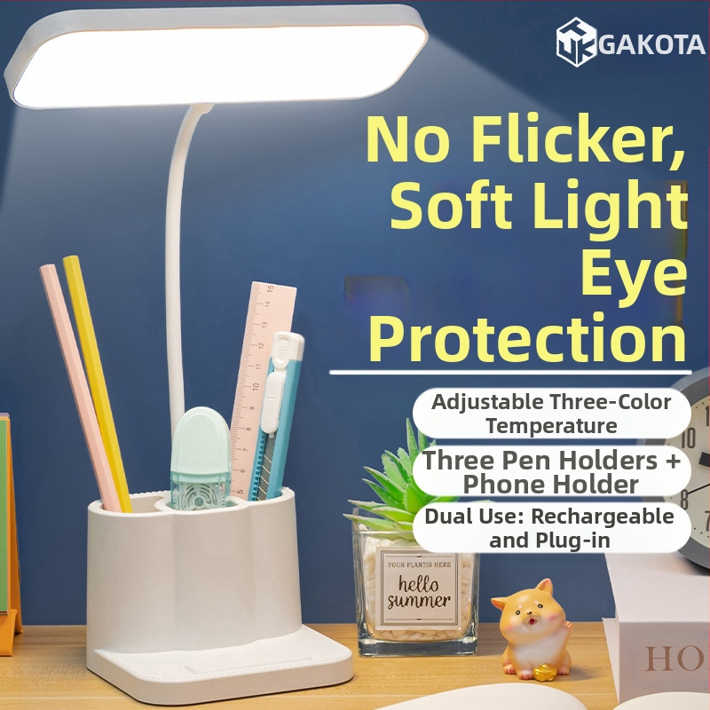 Настолна лампа за учене с защита на зрението, докосване за включване, вградена литиева батерия, висок CRI ≥90, осветление клас А
