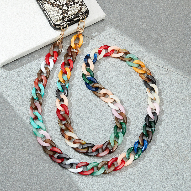 Дамска дълга презрамка за телефон – ланярд, акрилен материал, полу-ручна обработка, прост и висококачествен стил, модерно градско ежедневие, пролет 2023