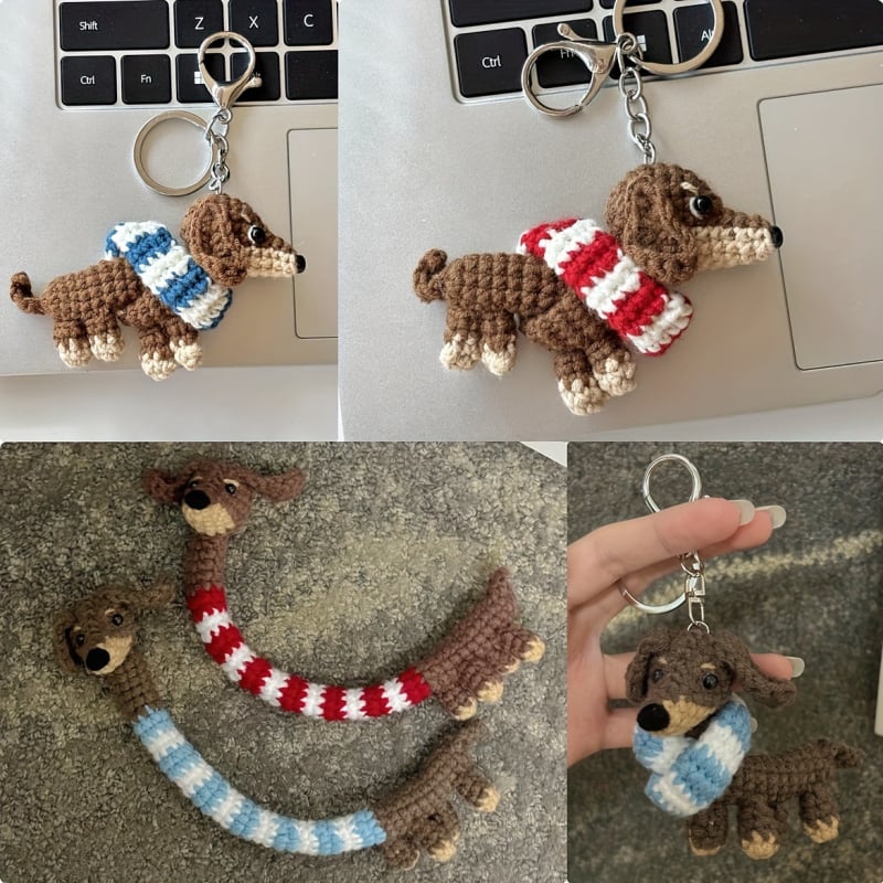 Ключодържател за чанта, ръчно плетен, полиестер; модел: малко животно; стил: прост, подходящ за ежедневието; пролет 2025